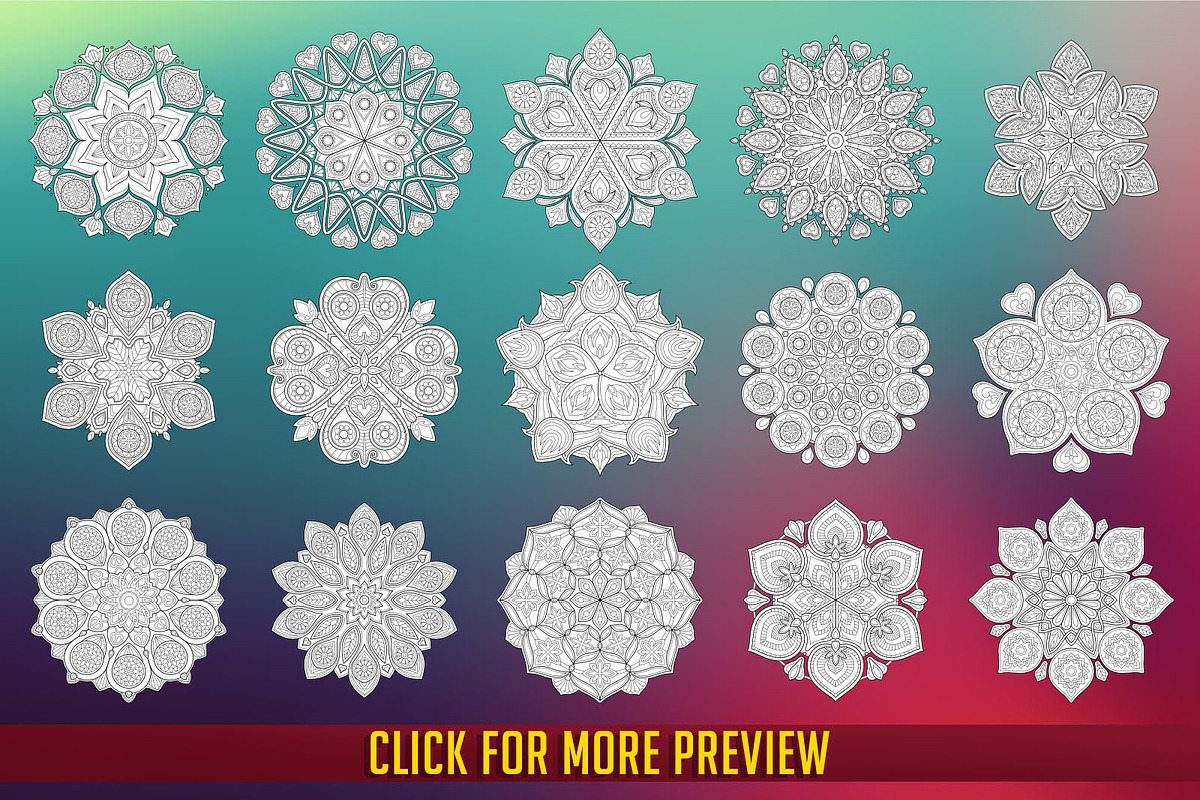 100 Lineart Mandala, a Decorative Illustration by 611 Studio (Photo 7 of 8)