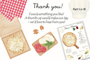 Italian Pizza Watercolor Recipe Set, a Food Illustration by Sunshine Art (Thumbnail 13 of 13)