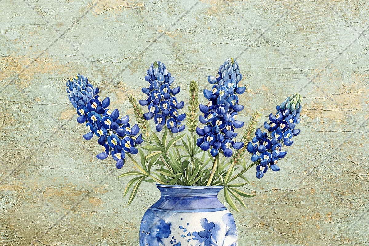 Bluebonnets in Texas Watercolor, an Object Graphic by NeatGrafix (Photo 7 of 10)