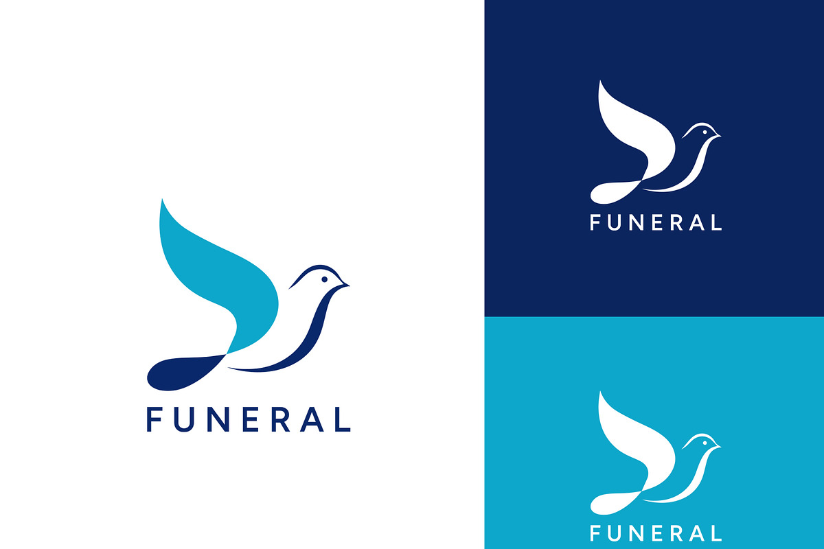 Modern Funeral Dove Logo Design, a Branding & Logo Template by HueNestify (Photo 2 of 3)