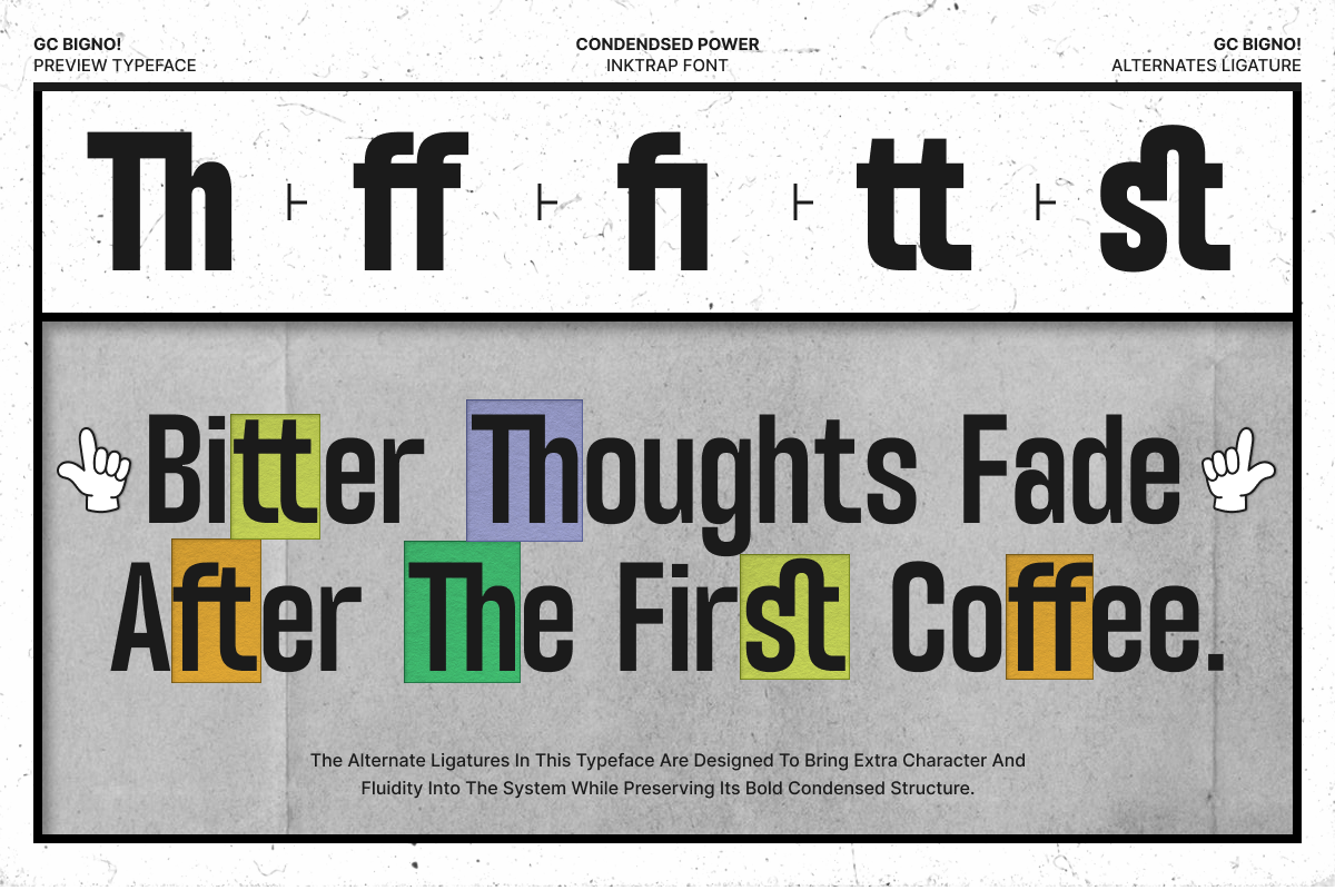 GC Bigno – Condensed Inktrap, a Sans Serif Font by Glyphonic (Photo 11 of 15)
