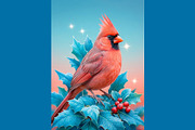 Winter Cardinal Bird Illustrations, an Animal Illustration by StockVerse Creative (Thumbnail 2 of 4)