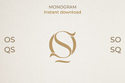 OS SO QS SQ Wedding Monogram Logo, a Branding & Logo Template by LogoAV (Thumbnail 6 of 6)