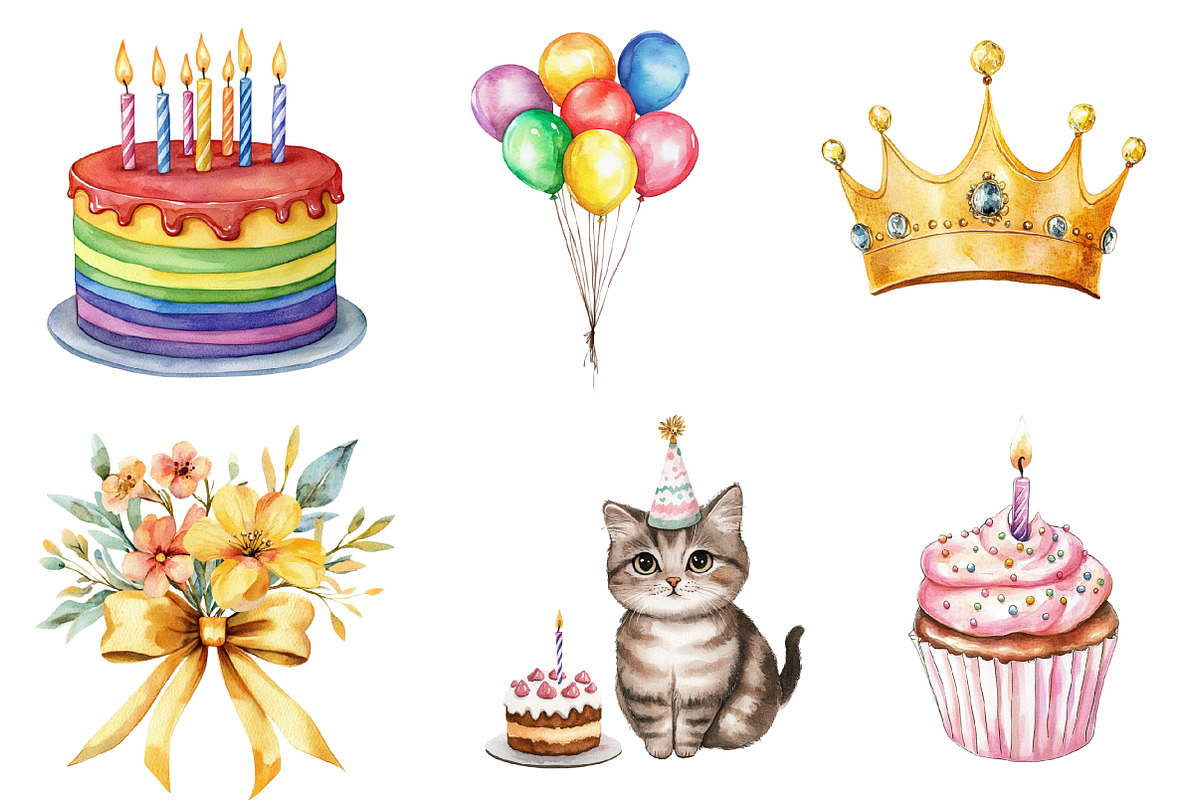 Happy Birthday Clipart, an Illustration by SinaCreation (Photo 4 of 5)