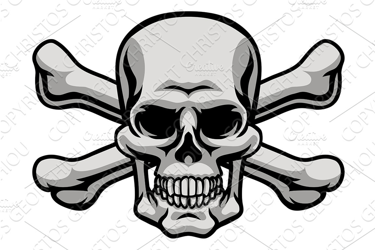 Skull And Crossbones Pirate Grim, an Illustration by Christos Georghiou