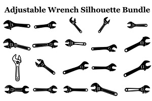 Adjustable Wrench Silhouette, a Graphic by hafijul