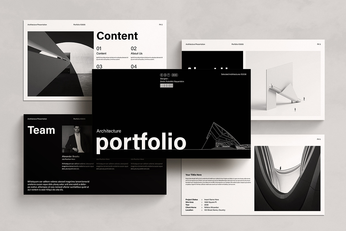 Architecture Portfolio Template, a Presentation Template by DesignCrest (Photo 3 of 13)