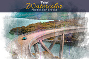 Watercolor Paint Photoshop Effect, an Action Add-On by CraftingStudio (Thumbnail 1 of 6)