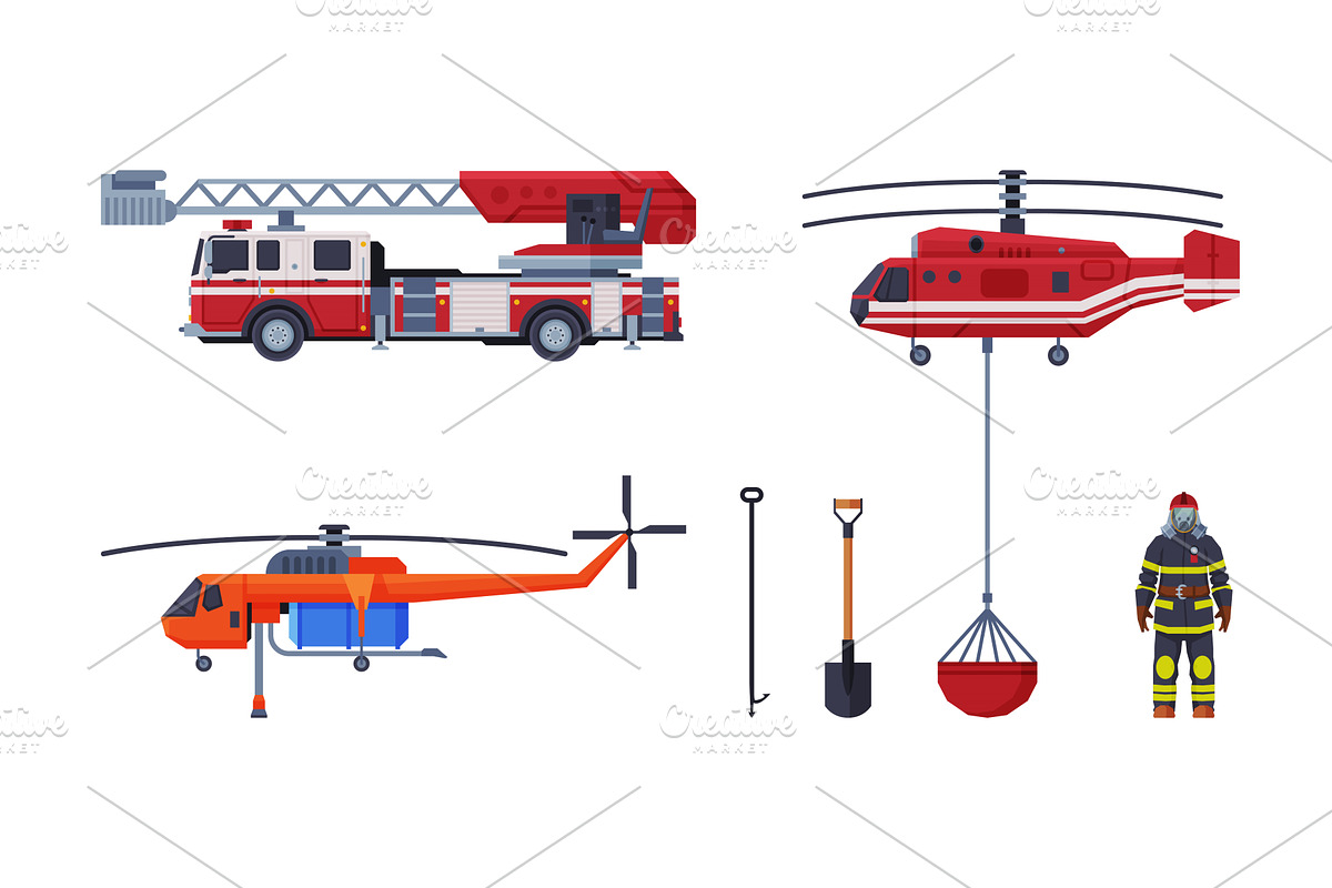 Firefighting Equipment and, an Object Illustration by TopVectors