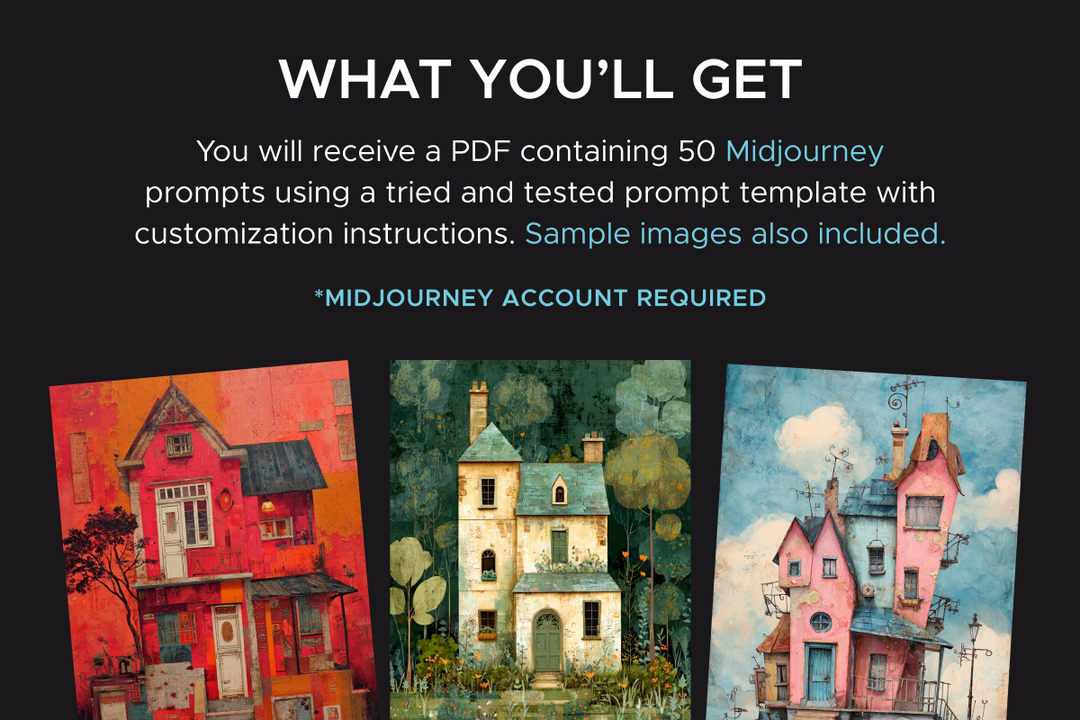 Whimsical Houses Midjourney Prompts, an Object Graphic by MadeByAI Studio (Photo 2 of 5)