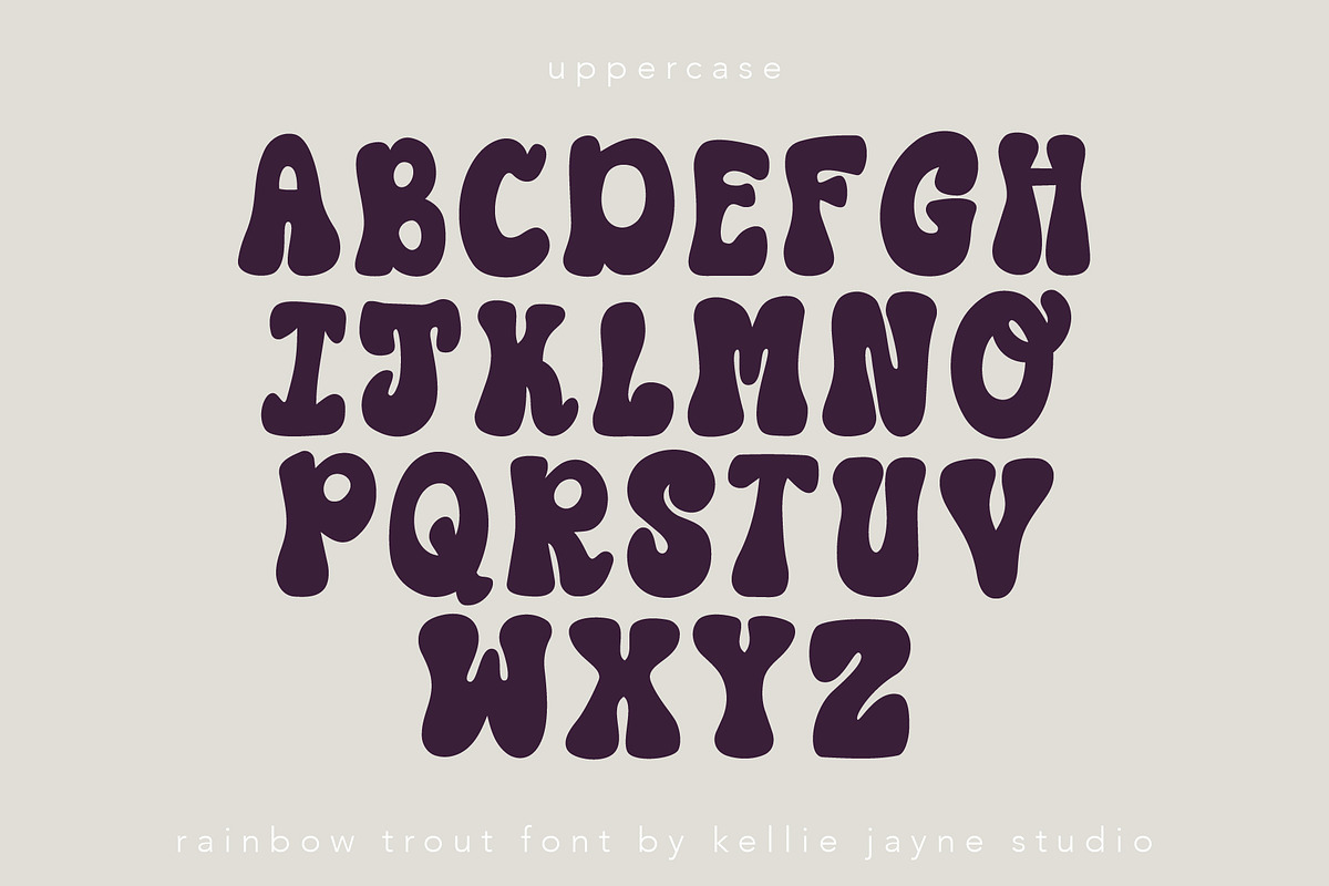 Rainbow Trout Bubble Font, a Handwritten Font by Kellie Jayne Studio (Photo 7 of 10)