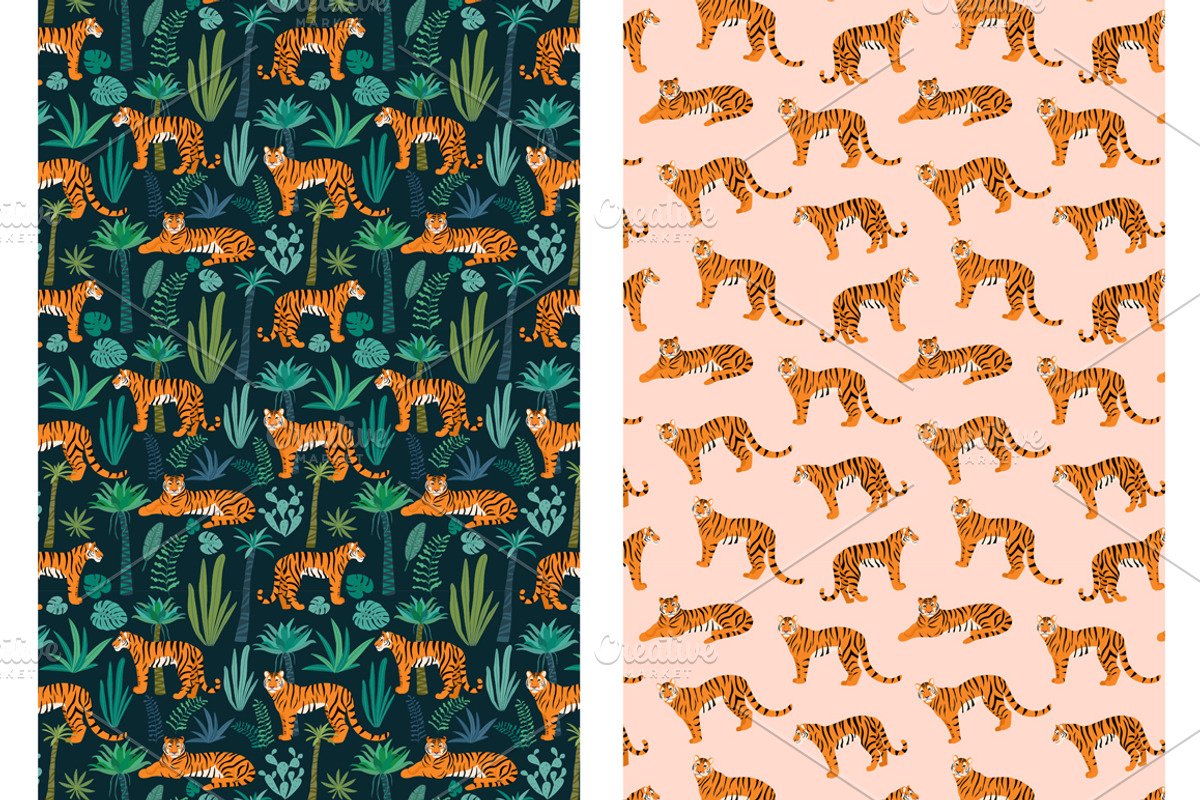 Collection of animals and patterns., a Pattern Graphic by Taya