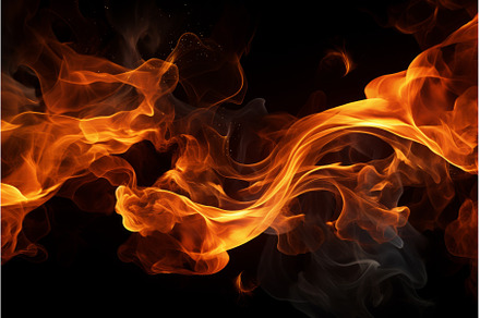 Ominous Flames on black background, an Abstract Photo by Ylivdesign
