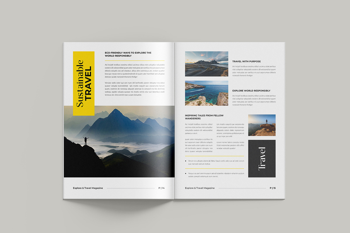 Explore Travel Magazine Template, a Magazine Template by StyleArt (Photo 8 of 11)