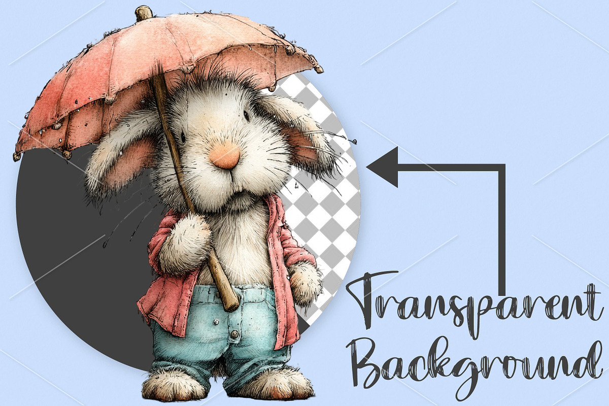 Whimsical Summer Beach Bunny Clipart, an Illustration by Canvas Craft (Photo 2 of 7)