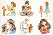 Love Mom Watercolor Clipart, an Illustration by DreamCafeArt (Thumbnail 3 of 8)