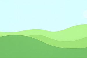 Spring Meadow with Flat Papercut Sty, a Photo by LOGOCREATIVE
