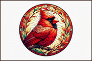 Stained Glass Red Cardinal Clipart, an Illustration by Sublimation Artist (Thumbnail 3 of 6)