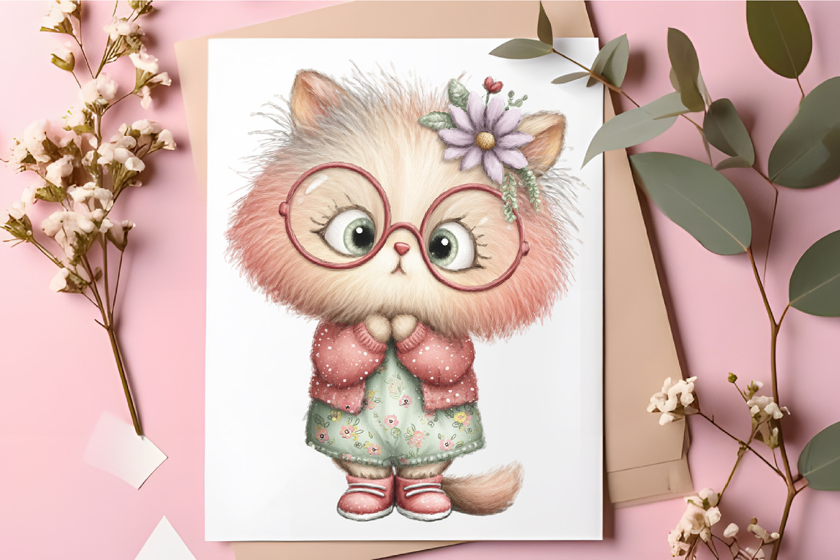 Quirky Cat Mom Retro Glasses PNG, an Animal Illustration by RobertsArt (Photo 5 of 5)