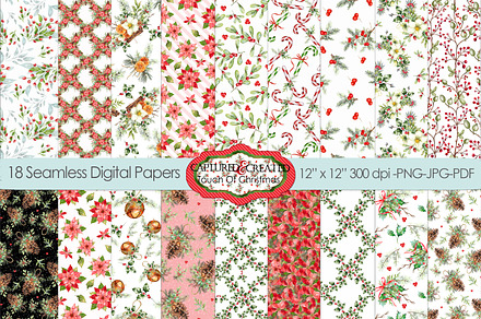 18 Seamless Christmas Papers 12 x12