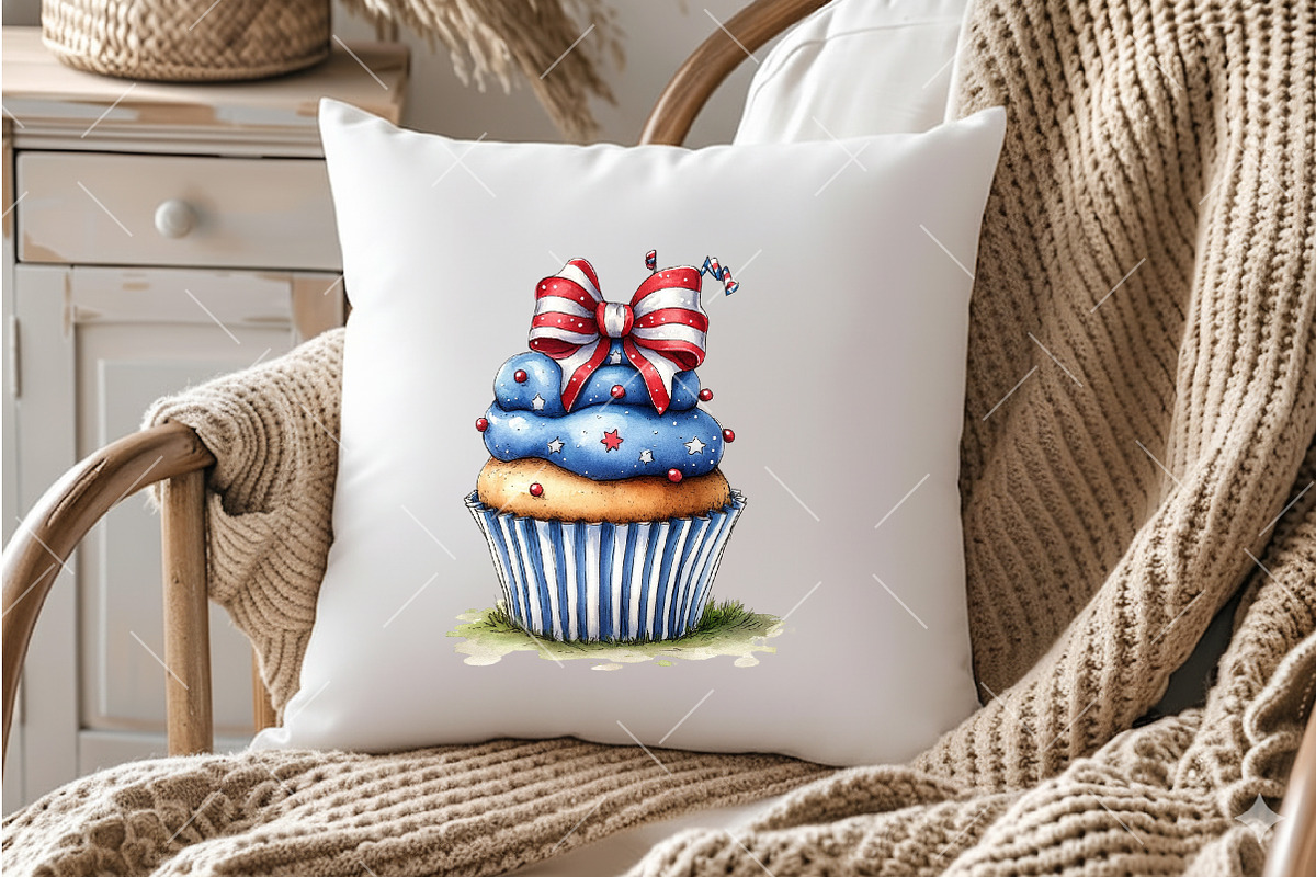 Whimsical 4th of July Cupcake Clipar, an Illustration by OK Design (Photo 4 of 6)