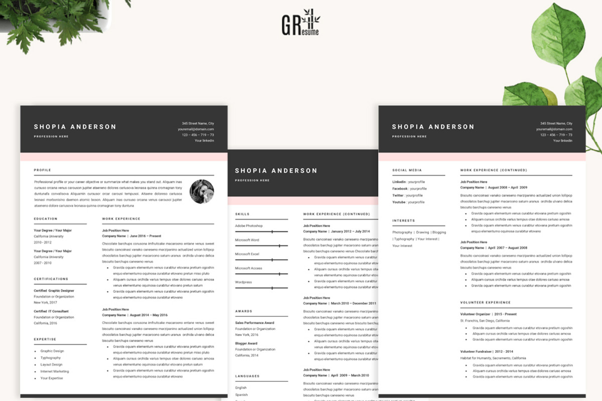 SALE Resume Template for MS Word, a Resume Template by GResume (Photo 4 of 8)