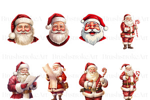 Watercolor Santa Clipart, Santa PNG