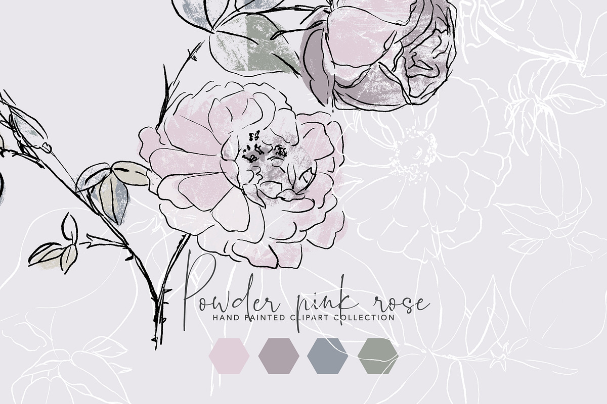 Hand-Drawn Abstract Rose Clipart, a Texture Illustration by Patishop Art (Photo 2 of 9)