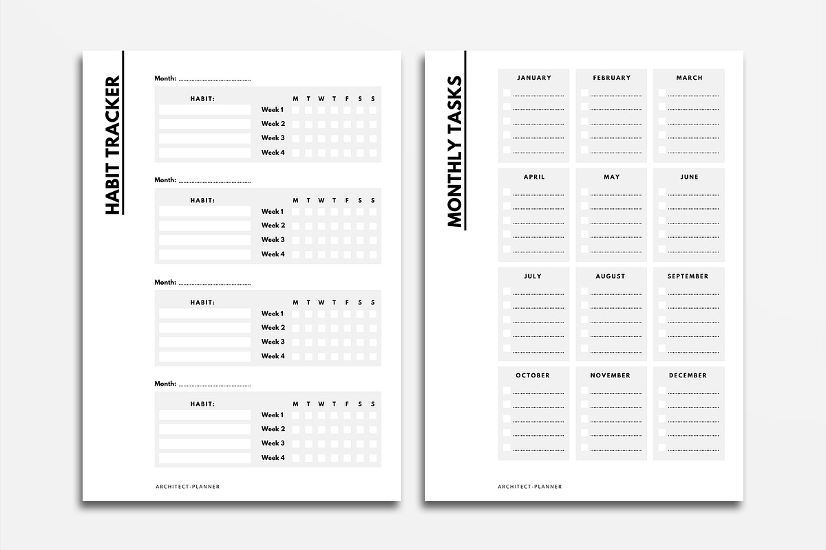 Architect Minimal Planner Template, a Stationery Template by velvetmade.designs (Photo 8 of 13)