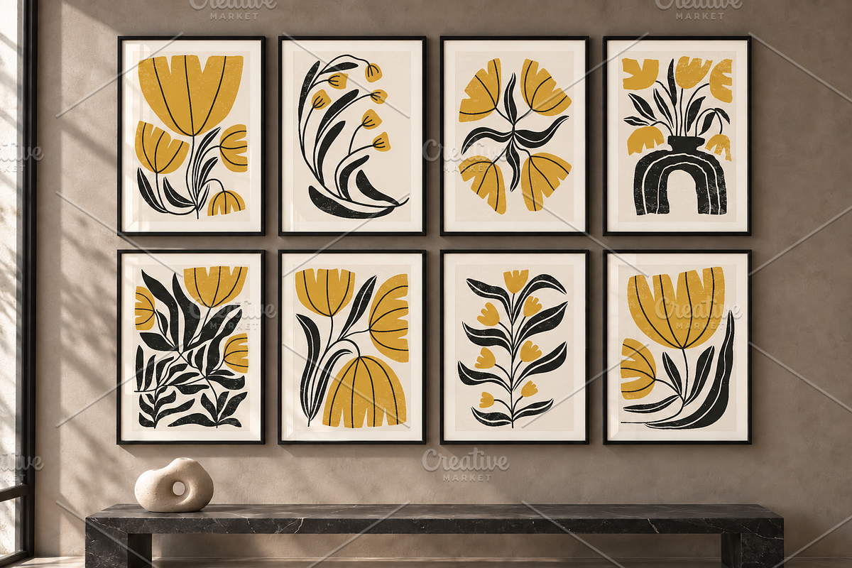 Abstract Botanical Gallery Wall Set, a Background Graphic by C Design Studio (Photo 2 of 21)