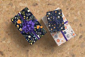 Wrapped Gifts Paper Mockup