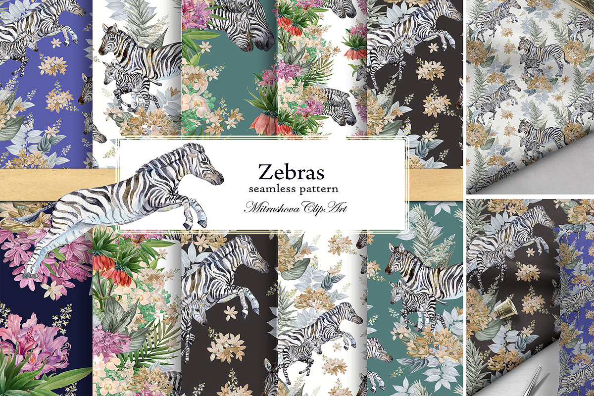Zebra Seamless Patterns, a Pattern Graphic by MitrushovaArt (Photo 1 of 11)