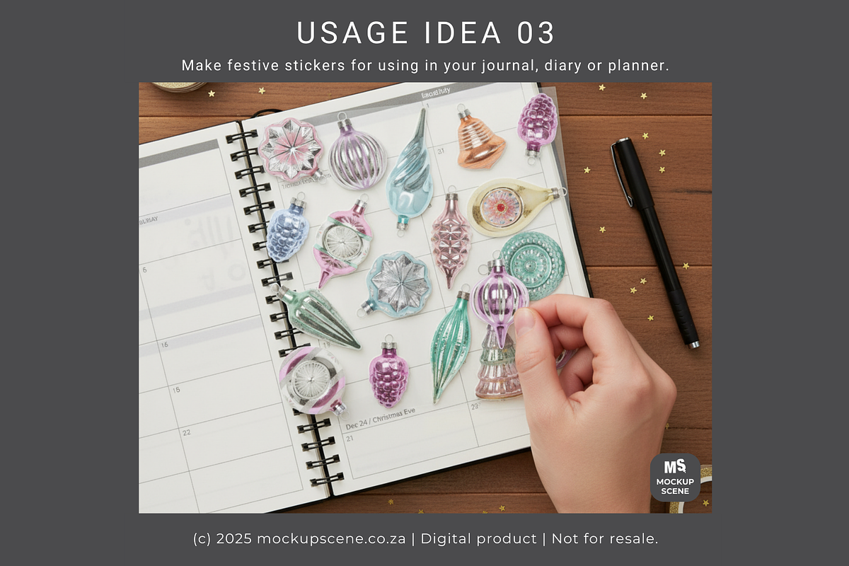 Vintage Christmas Ornaments Objects, an Object Graphic by Mockup Scene (Photo 7 of 12)