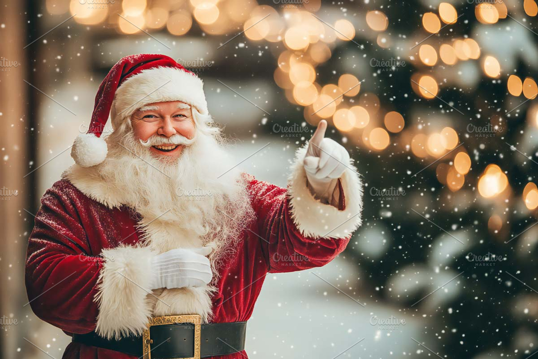 santa claus with blank sign, a Holiday Photo by VetalStock