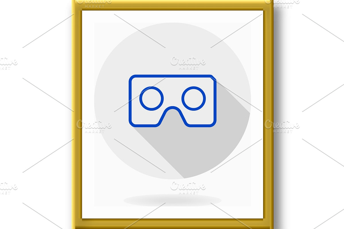 Fine Flat Icon With VR Logo, an Outline Icon by FineArtStudio (Photo 2 of 3)