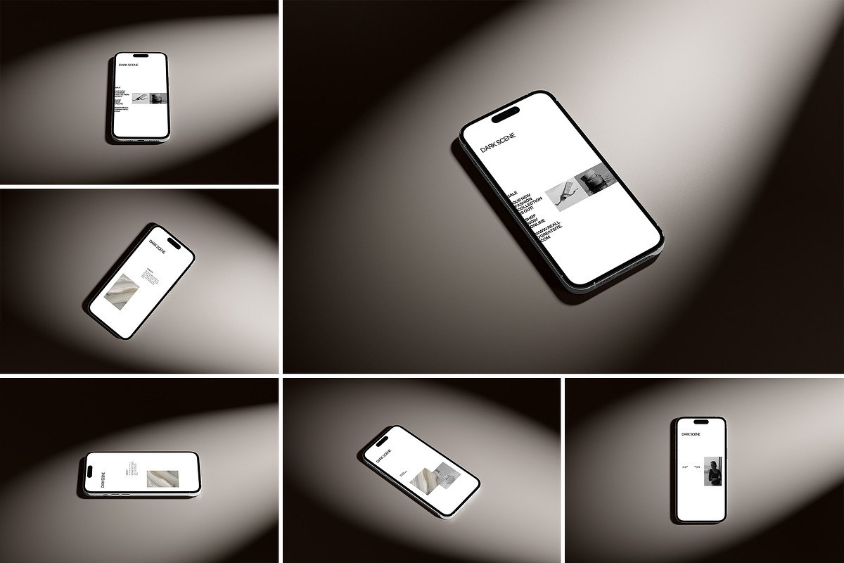 iPhone Mockup Dark Scene, an iPhone Mockup by Momogi (Photo 1 of 8)
