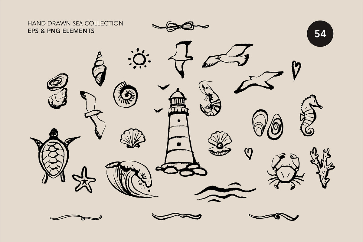 Summer Sea Textures & Illustrations, an Object Graphic by Elena Pimonova (Photo 2 of 10)