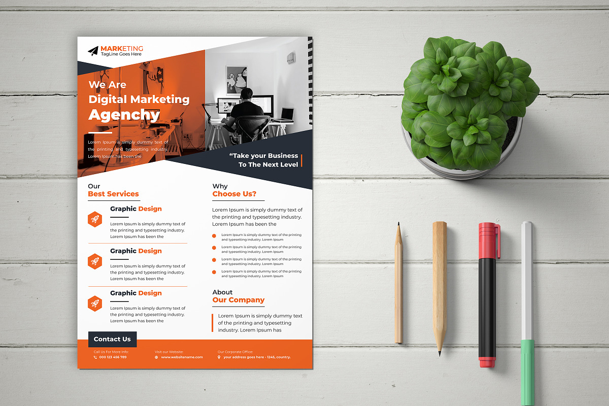 Corporate Theme Business Flyer, a Marketing Template by Graphiexperto (Photo 2 of 5)