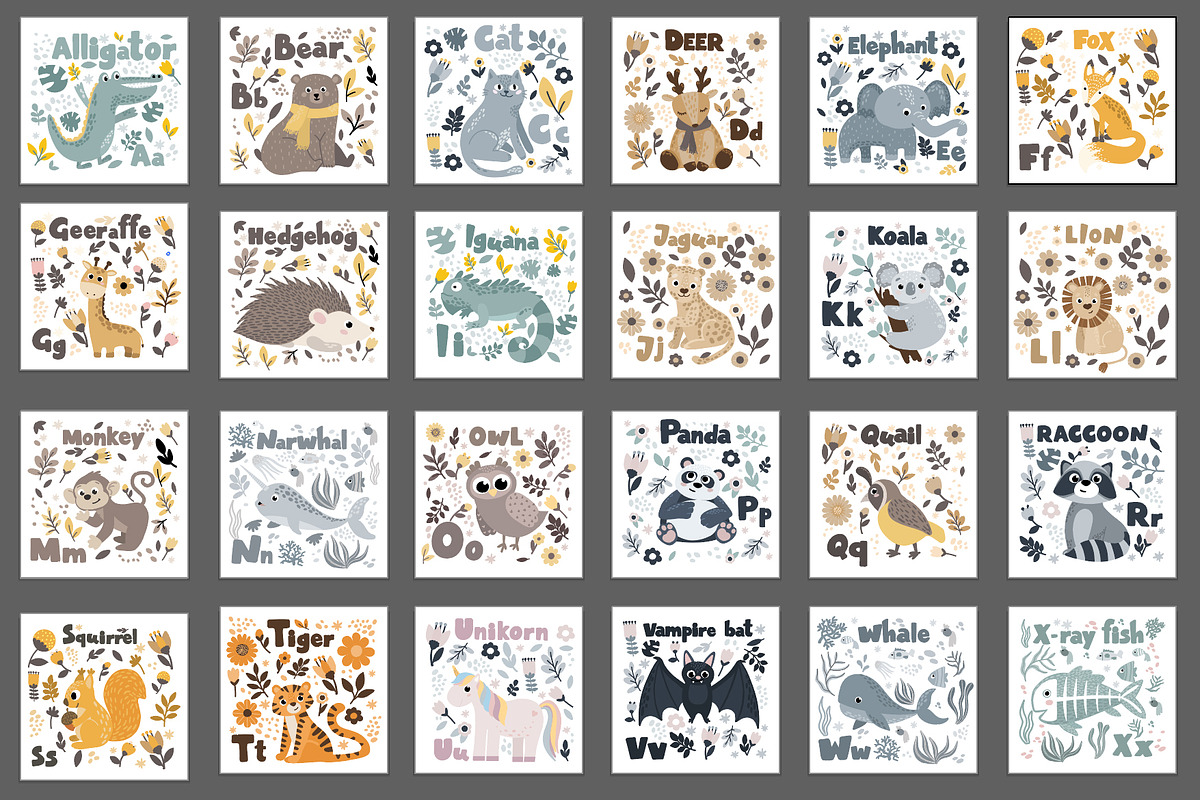 Animal alphabet and petterns, an Object Graphic by LikaYu (Photo 7 of 9)