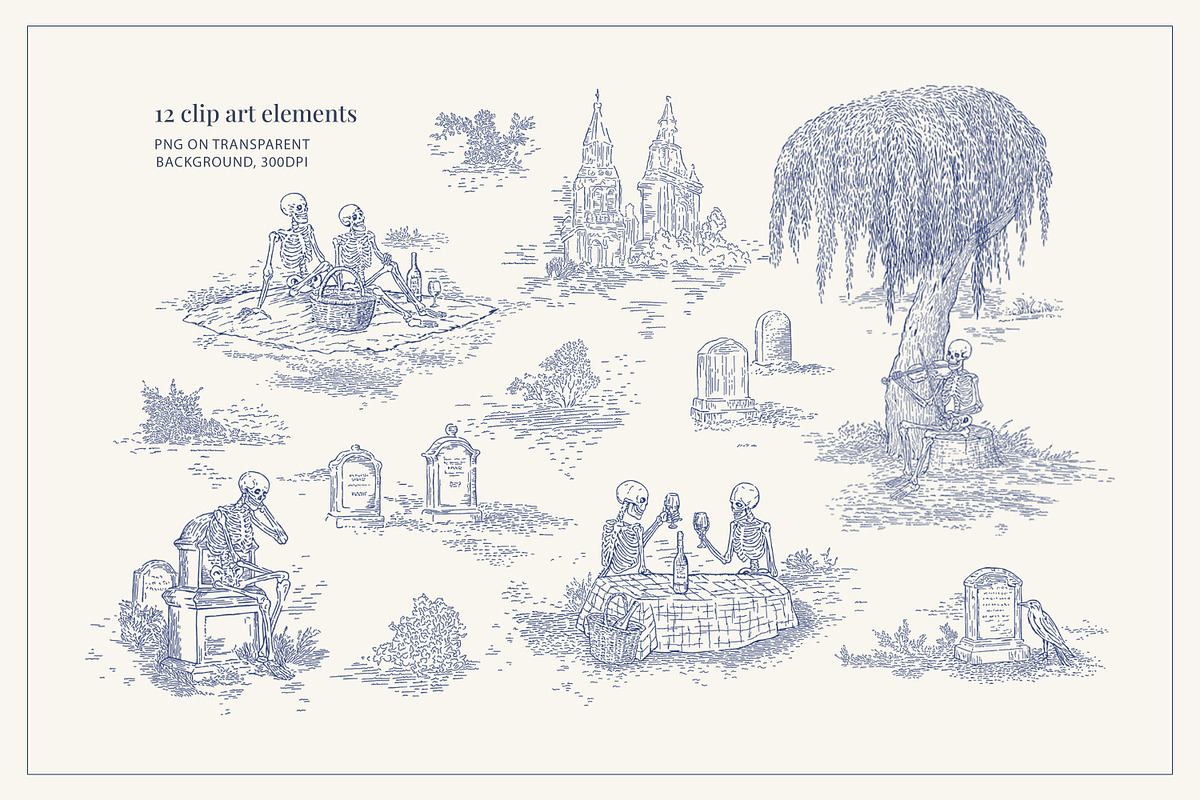 Spooky Toile Halloween Patterns PNG, a Pattern Graphic by Ette Design (Photo 6 of 8)