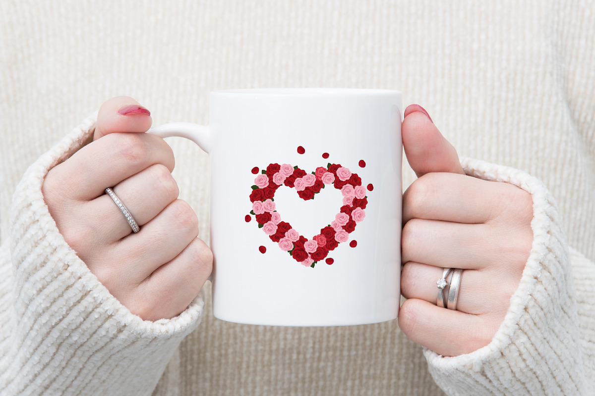 Floral Heart Shape Design, an Illustration by DreamArtGraphic (Photo 2 of 6)
