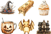 Watercolor Neutral Halloween Clipart, an Illustration by Designking (Thumbnail 3 of 4)