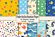 Under the Sea Seamless Digital Paper, an Illustration by OK Design (Thumbnail 1 of 4)
