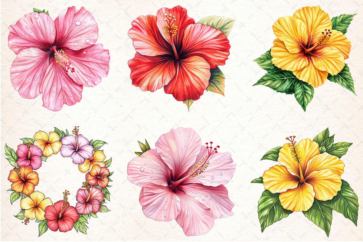 Hibiscus Flower Bloom Clipart, an Illustration by Rose Art (Photo 4 of 6)