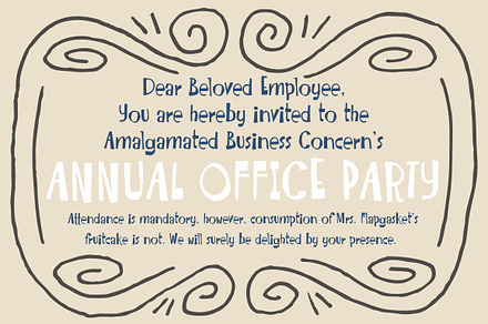 Office Party, a Font by Rocket Type