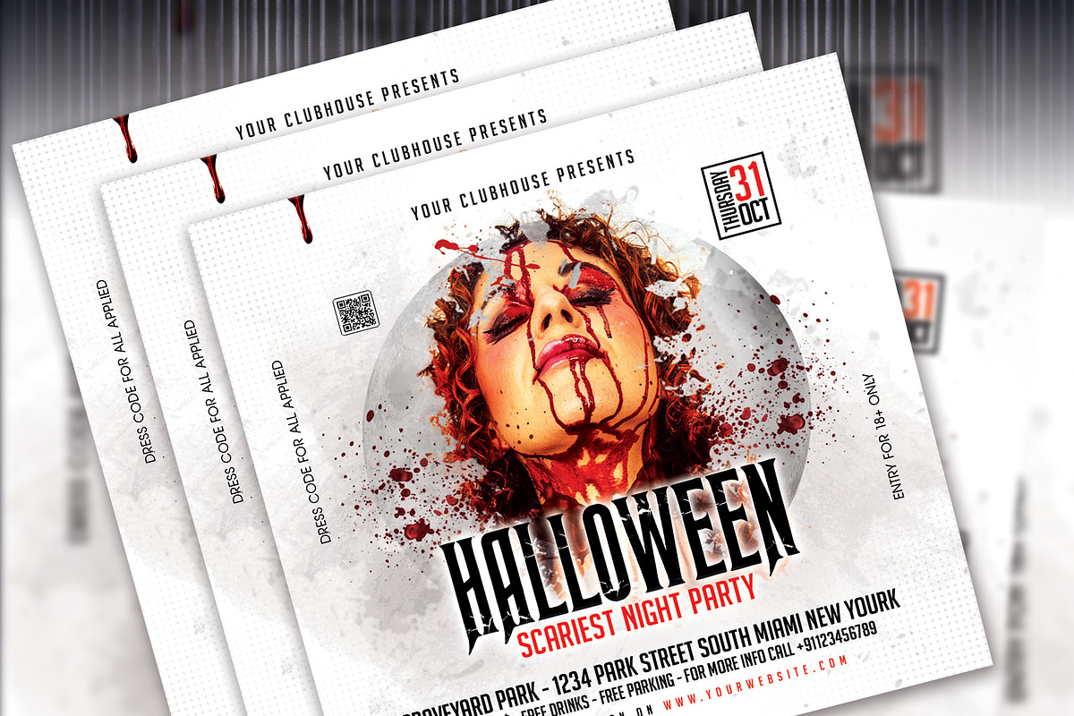 Halloween Flyer Template, a Templates & Theme by MithilaCreation (Photo 5 of 6)