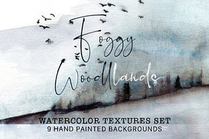 Foggy Woodland Watercolors Set