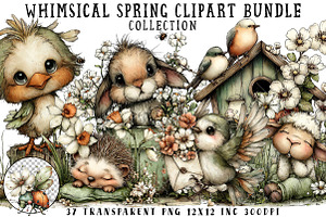 Whimsical Spring Clipart Bundle, an Illustration by OK Design