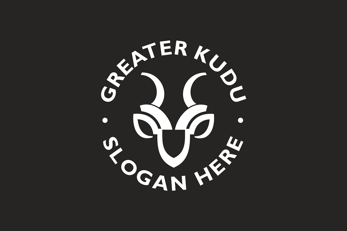 Greater Kudu Antelope Logo Design, a Branding & Logo Template by Buqancreative (Photo 2 of 2)