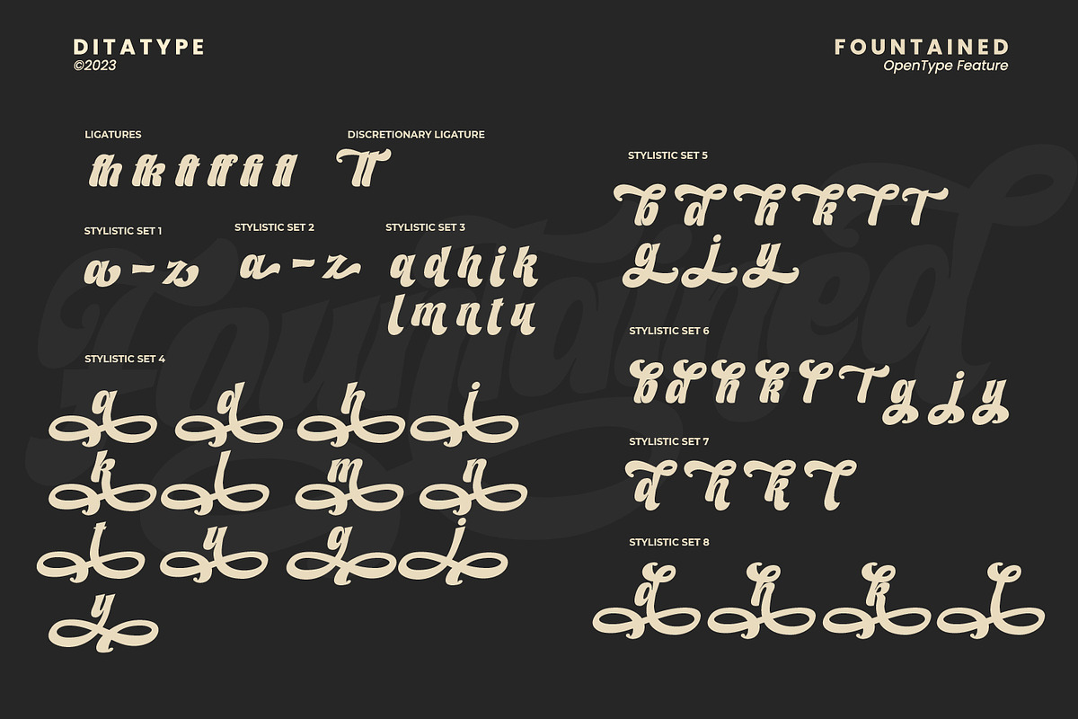 Fountained, a Script Font by Ditatype (Photo 6 of 11)